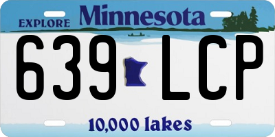 MN license plate 639LCP