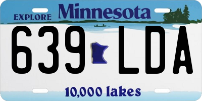 MN license plate 639LDA