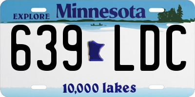 MN license plate 639LDC