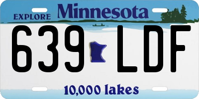 MN license plate 639LDF