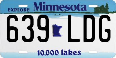 MN license plate 639LDG