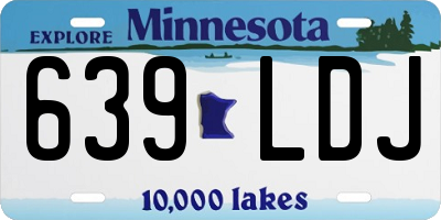 MN license plate 639LDJ