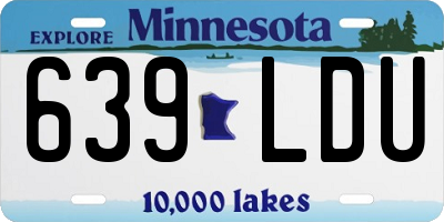 MN license plate 639LDU