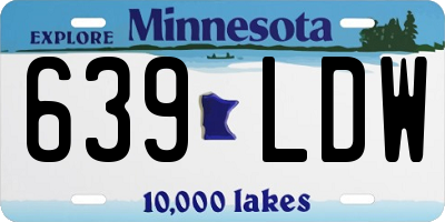 MN license plate 639LDW