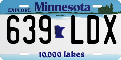 MN license plate 639LDX