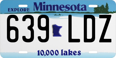 MN license plate 639LDZ