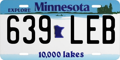 MN license plate 639LEB