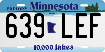 MN license plate 639LEF
