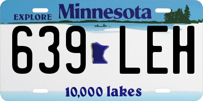 MN license plate 639LEH