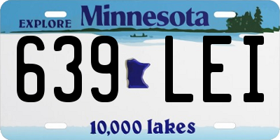 MN license plate 639LEI