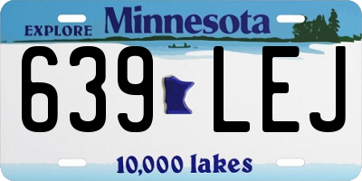 MN license plate 639LEJ