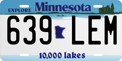 MN license plate 639LEM