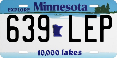 MN license plate 639LEP