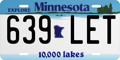 MN license plate 639LET