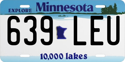 MN license plate 639LEU