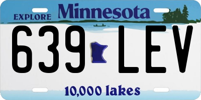MN license plate 639LEV