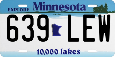 MN license plate 639LEW