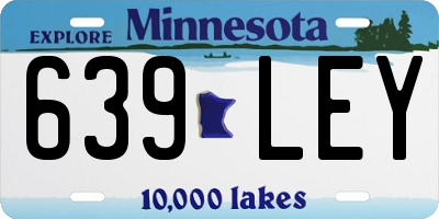MN license plate 639LEY