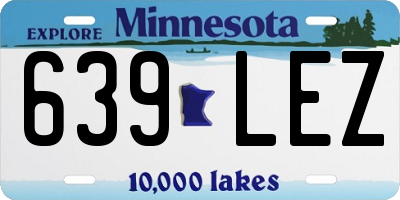 MN license plate 639LEZ