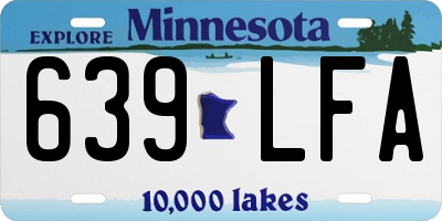 MN license plate 639LFA