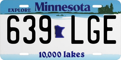 MN license plate 639LGE