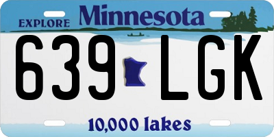 MN license plate 639LGK