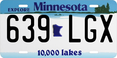 MN license plate 639LGX