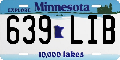 MN license plate 639LIB
