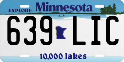 MN license plate 639LIC
