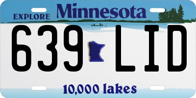 MN license plate 639LID