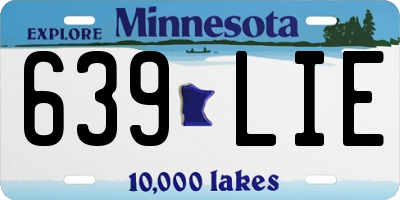 MN license plate 639LIE