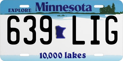 MN license plate 639LIG