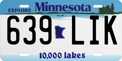 MN license plate 639LIK