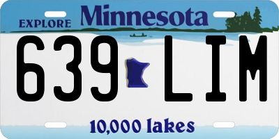MN license plate 639LIM