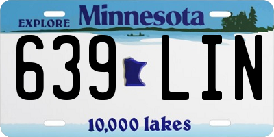 MN license plate 639LIN