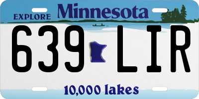 MN license plate 639LIR