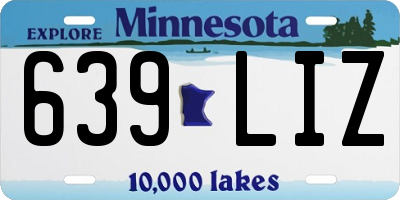 MN license plate 639LIZ