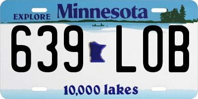 MN license plate 639LOB