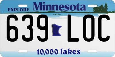 MN license plate 639LOC
