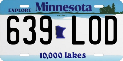 MN license plate 639LOD