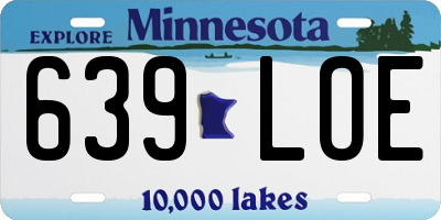MN license plate 639LOE