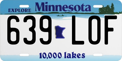 MN license plate 639LOF