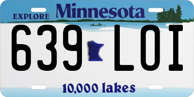 MN license plate 639LOI