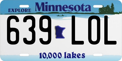 MN license plate 639LOL