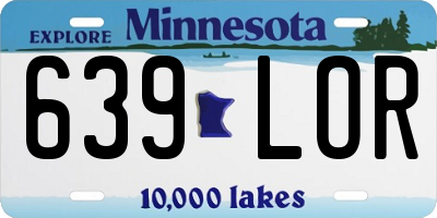 MN license plate 639LOR