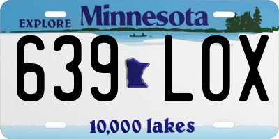 MN license plate 639LOX