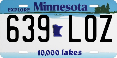 MN license plate 639LOZ