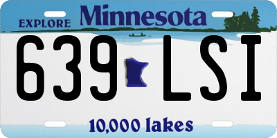 MN license plate 639LSI