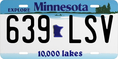 MN license plate 639LSV