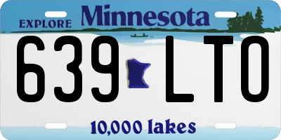 MN license plate 639LTO